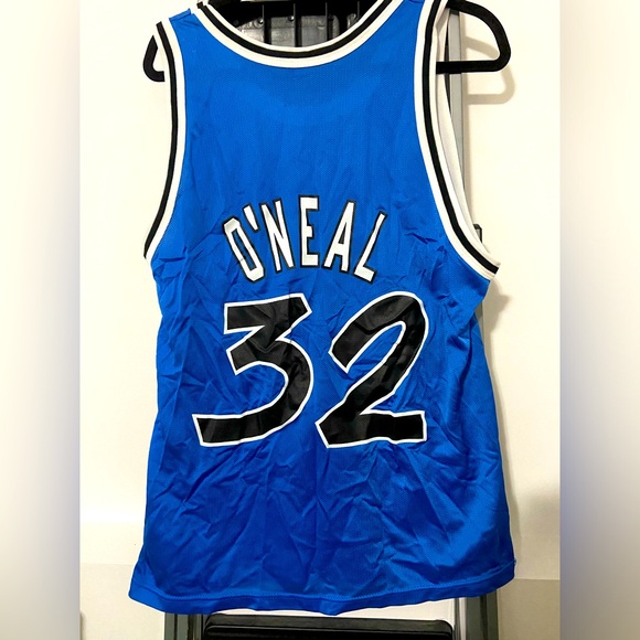 Vintage Champion Orlando Magic Shaquille O’Neal Nba Jersey Size 44 Blue Large - Picture 2 of 4